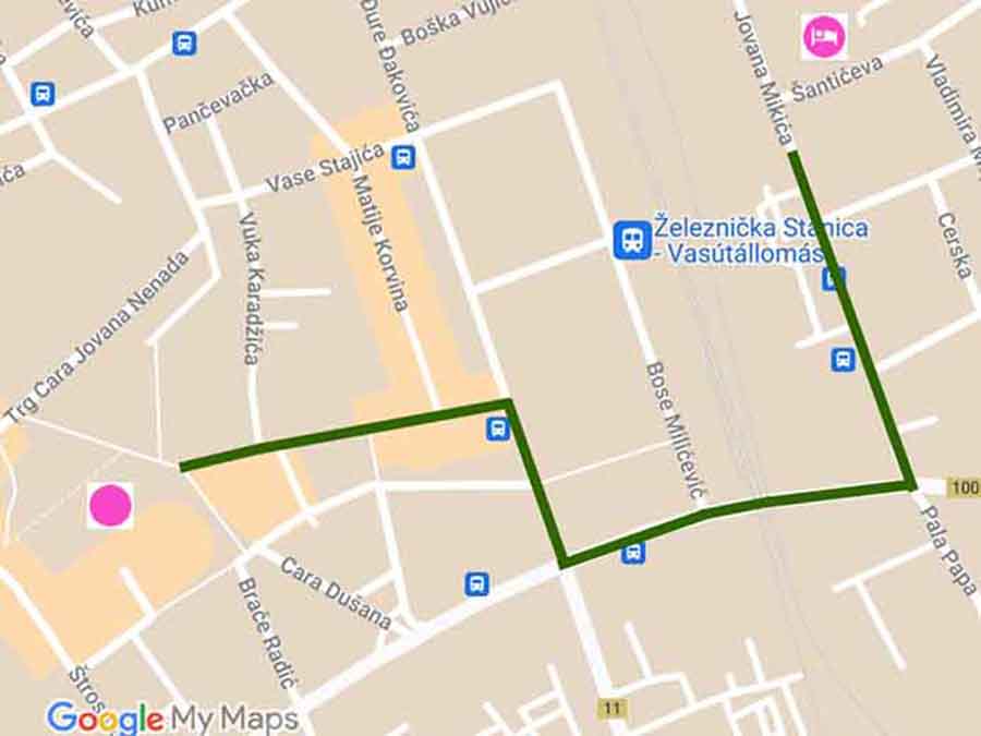Location map of Private Garden Retreat with Hot Tub in Subotica, Serbia