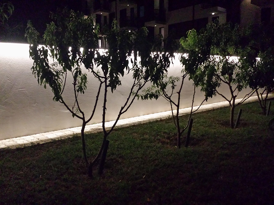 Private garden retreat at night in Subotica, Serbia