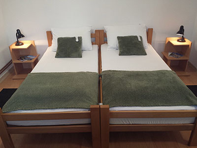 Sleeping area in a private studio apartment in Subotica